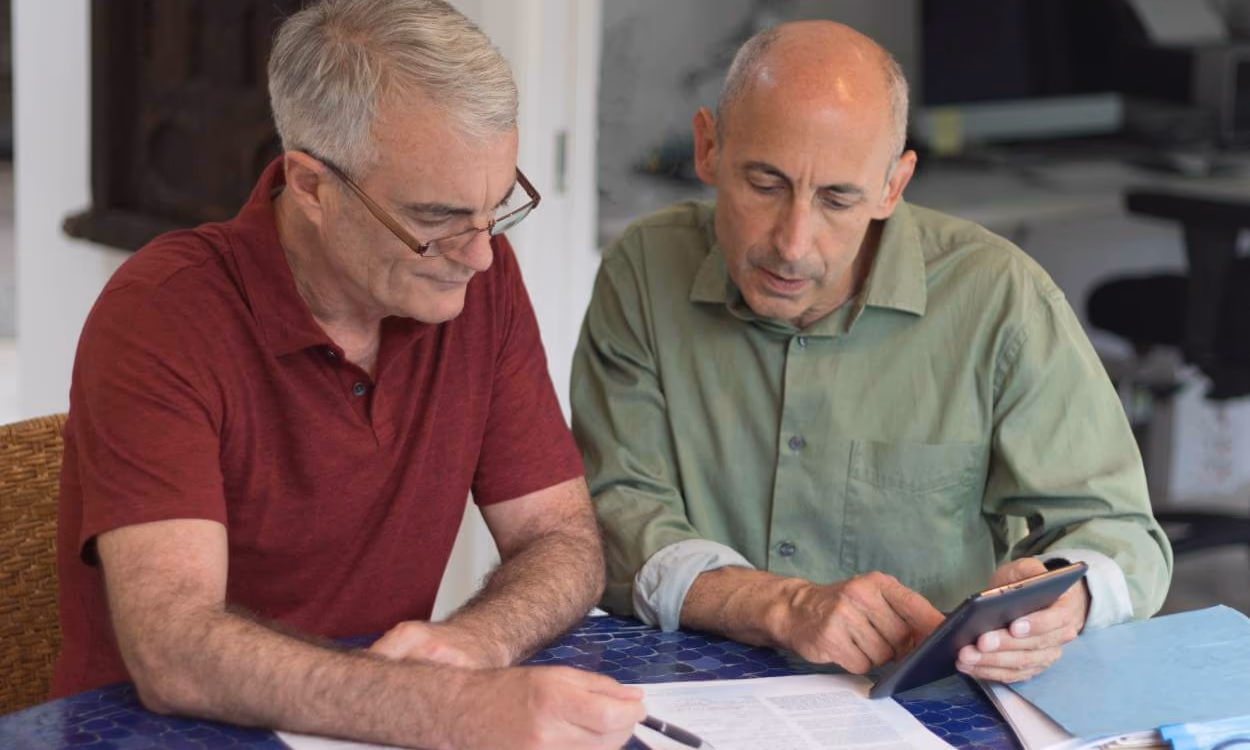 homeowner talking to a lawyer about a property lien
