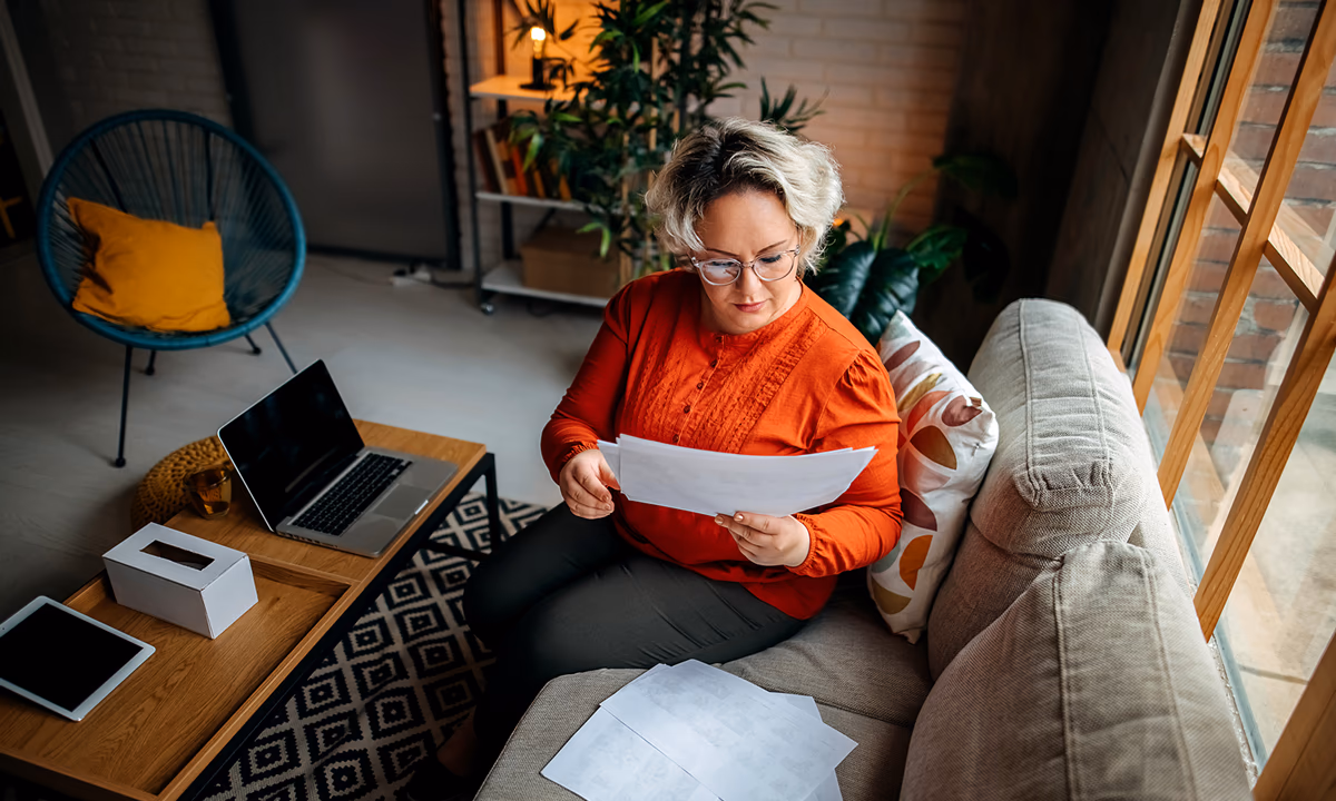 A woman reviewing a Letter of Testamentary.