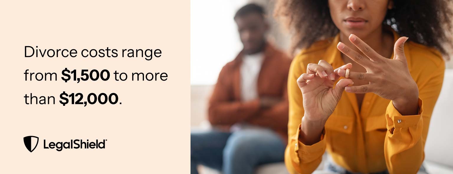 The cost of a divorce can range from $1,500 to more than $12,000, depending on how complex it is.