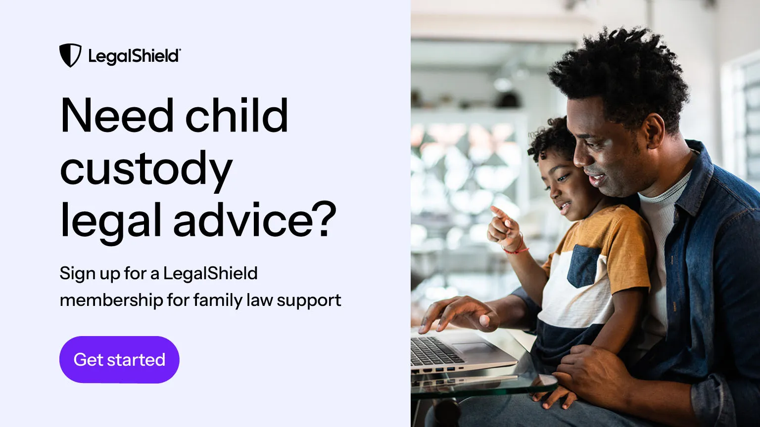 A LegalShield CTA promoting family law support.