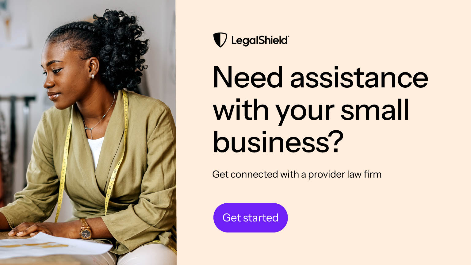 A call to action to get assistance with your small business from a provider law firm