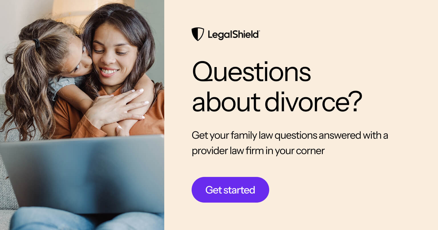 A CTA asking if the reader has questions about divorce.