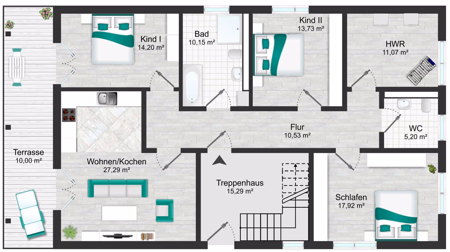 R2 Immobilien Grundriss Neubauimmobilie Bad Düben, Sachsen