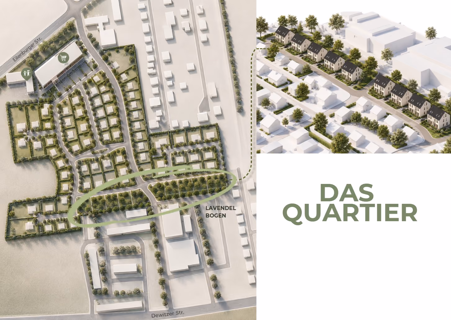 Lavendelbogen Taucha bei Laipzig, Ausschnitt des Quartiers