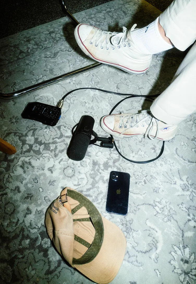 Ein Podcast wird aufgenommen