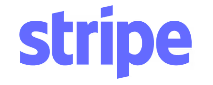 Stripe company logo in blue lowercase letters.