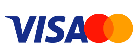 Visa and Mastercard logos side by side.