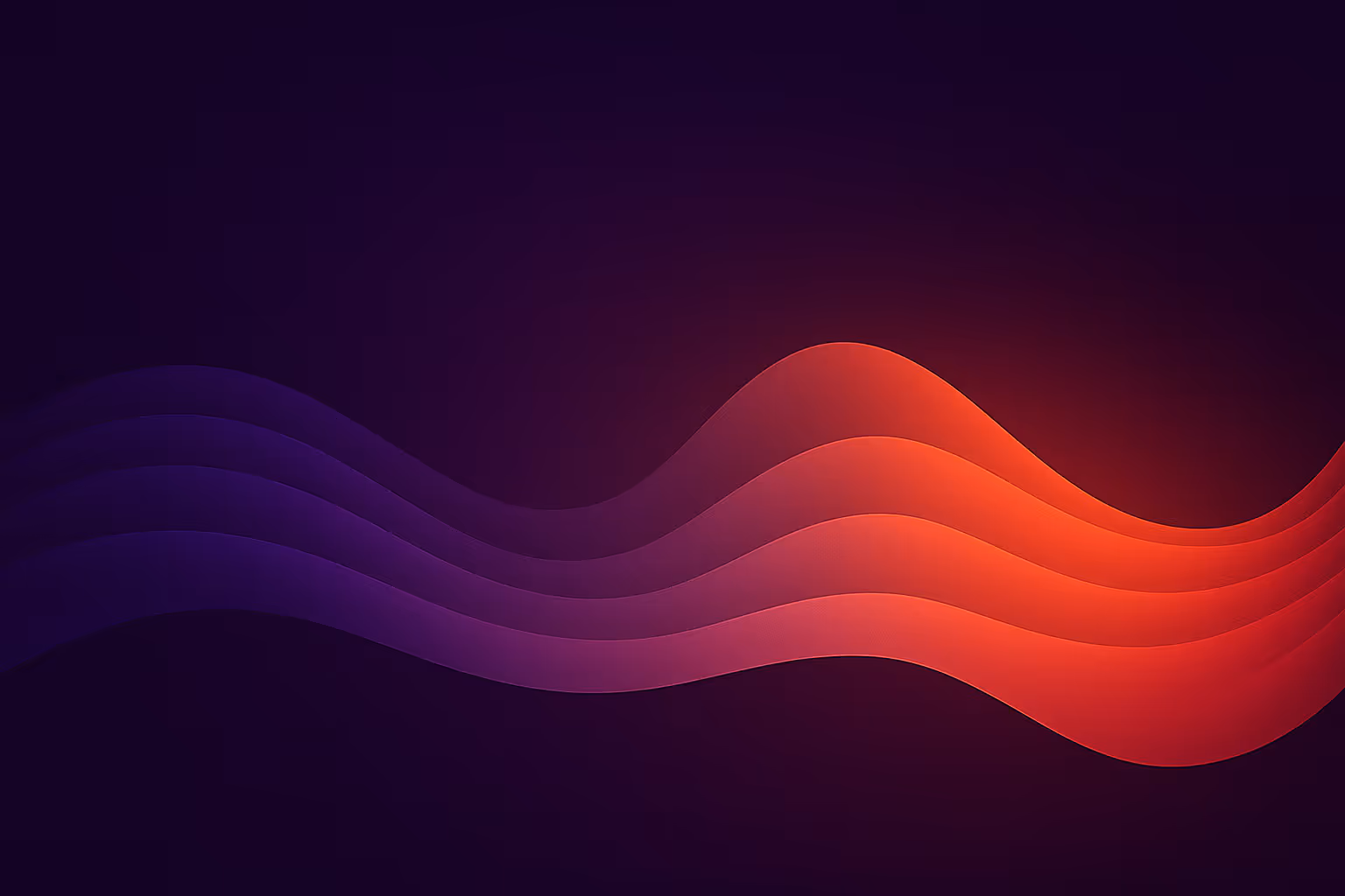 Abstract wave pattern with layered curves transitioning from purple to red on a dark background.