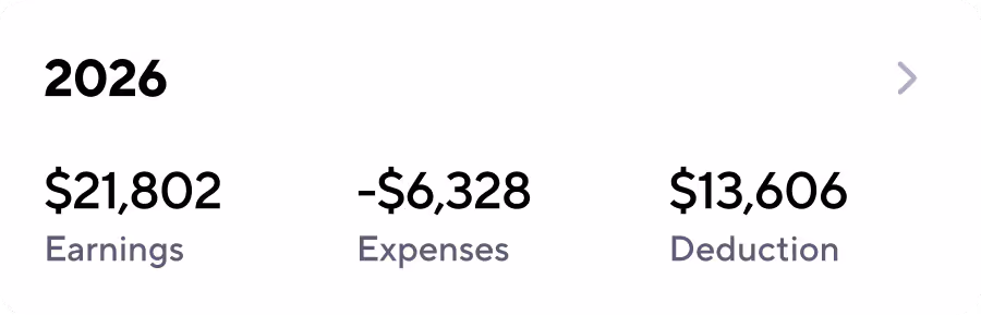 Earnings summary card in Gridwise app