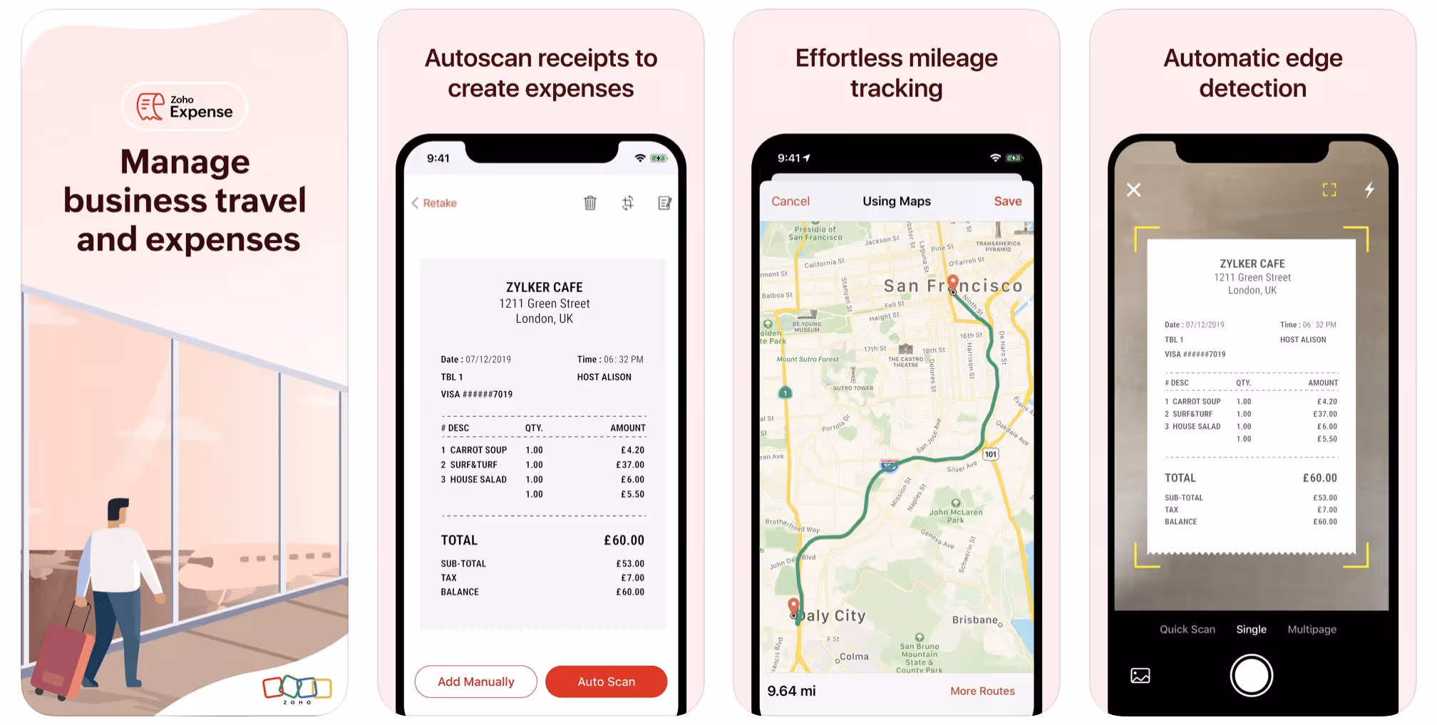 Zoho expense as an expense tracker app. Zoho expense vs Gridwise