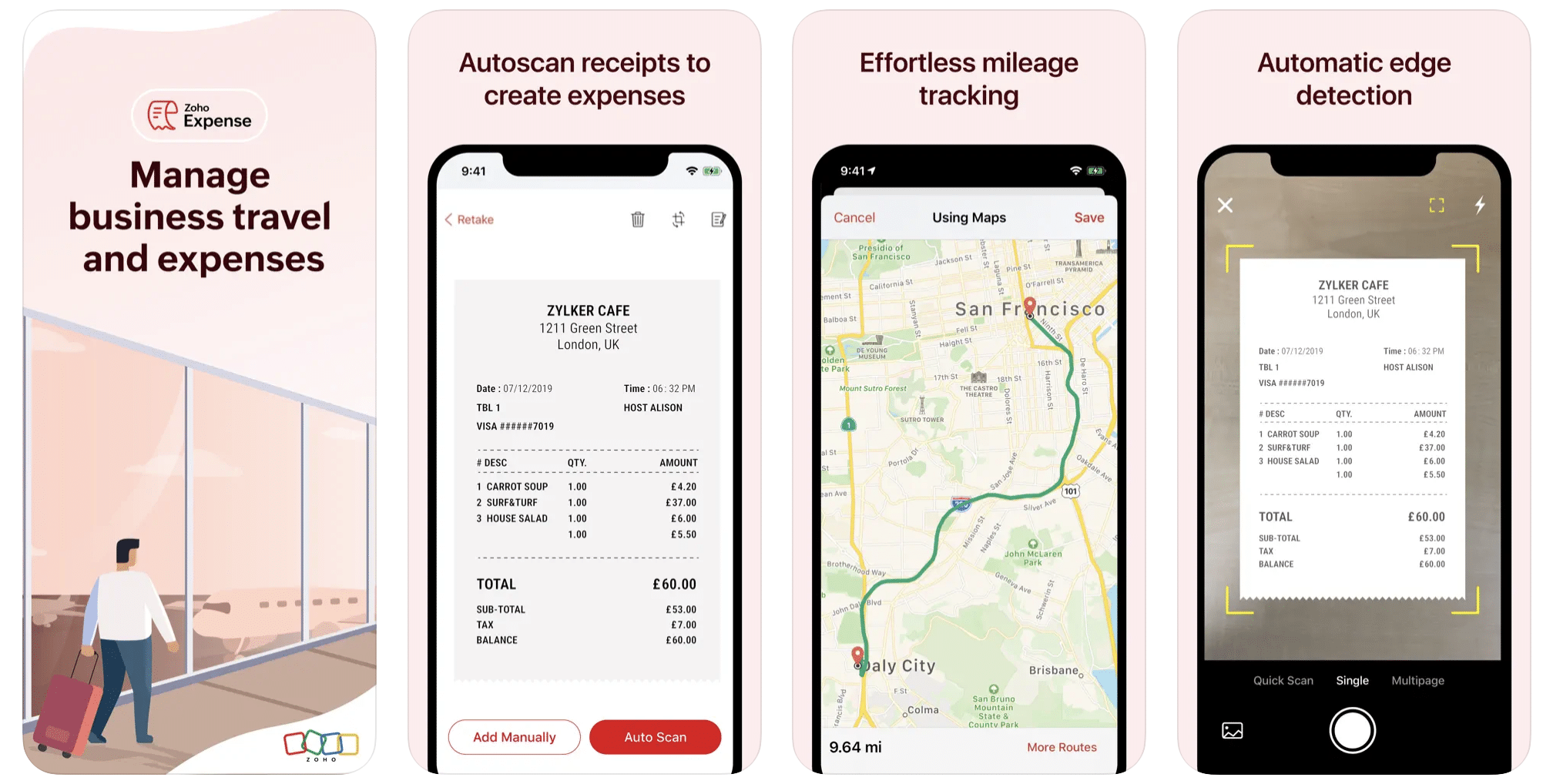 Zoho expense as an expense tracker app. Zoho expense vs Gridwise