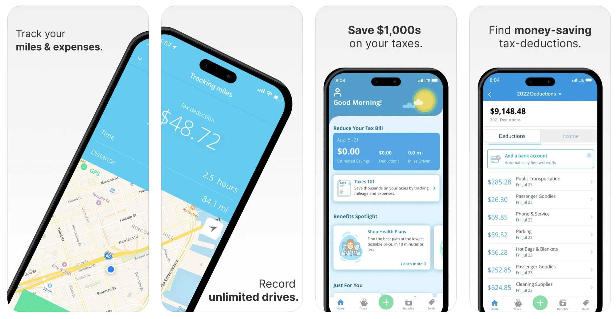 Stride milegae and expense tracker app store screenshot. Stride vs gridwise.