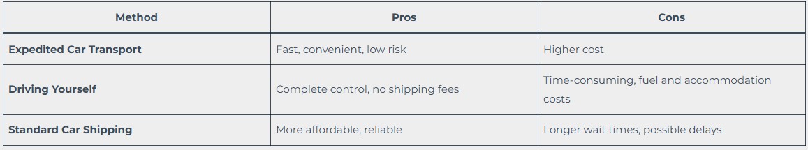 Comparing Expedited Shipping to Other Options