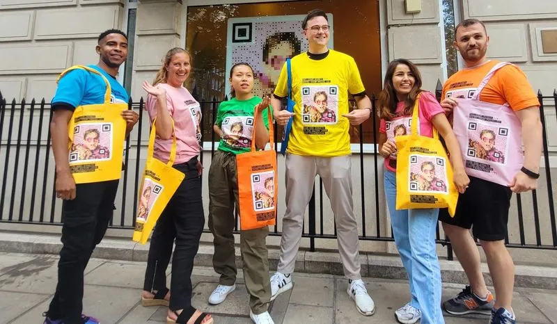 Bauer Outdoor Media colleagues promoting a Pride campaign