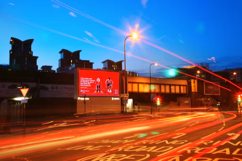 A digital roadside billboard that was launched as part of a new network in 2008