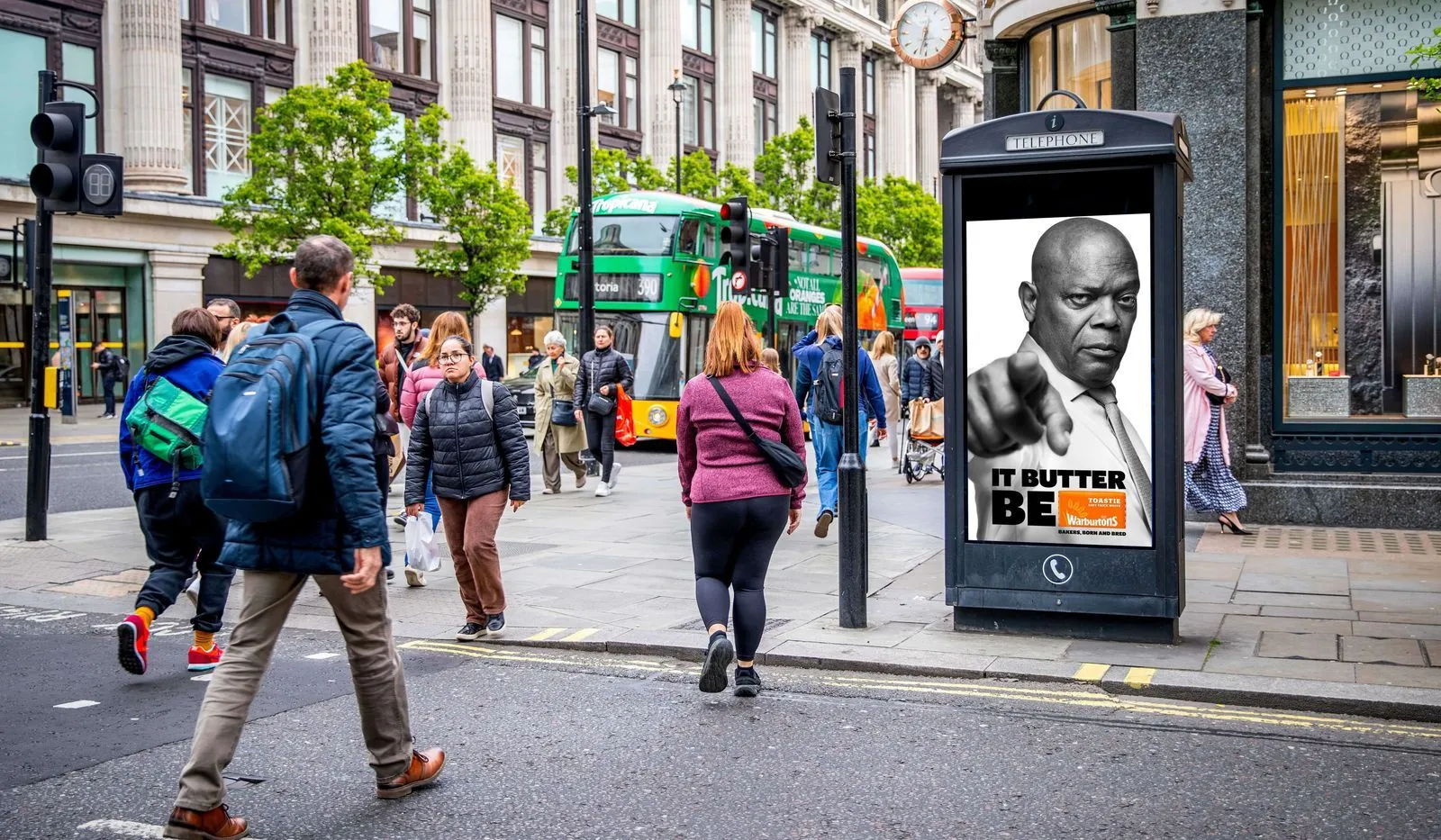 Adshel Live with Warburtons ad campaign in London