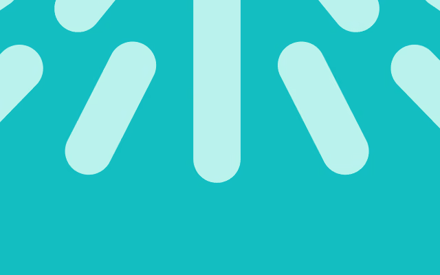Abstract teal background with large rounded light teal lines radiating from top center outward.