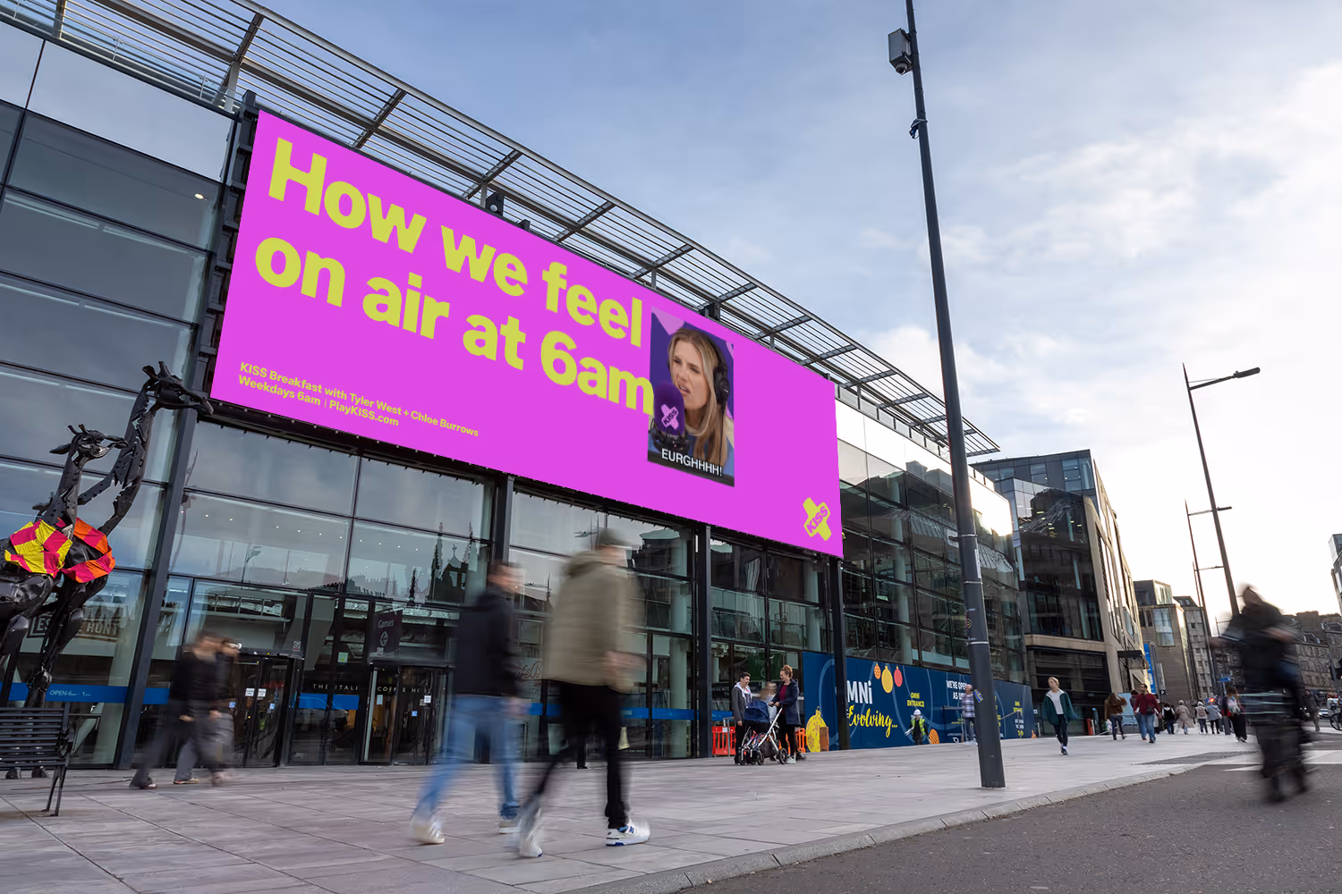 Storm Edinburgh Leith Street large format digital advertising screen attached to a building