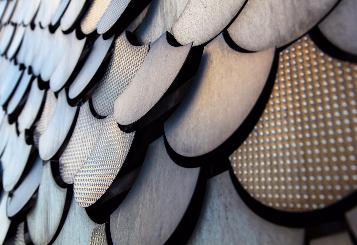 Billingsgate Tower close up of fish-scale architecture