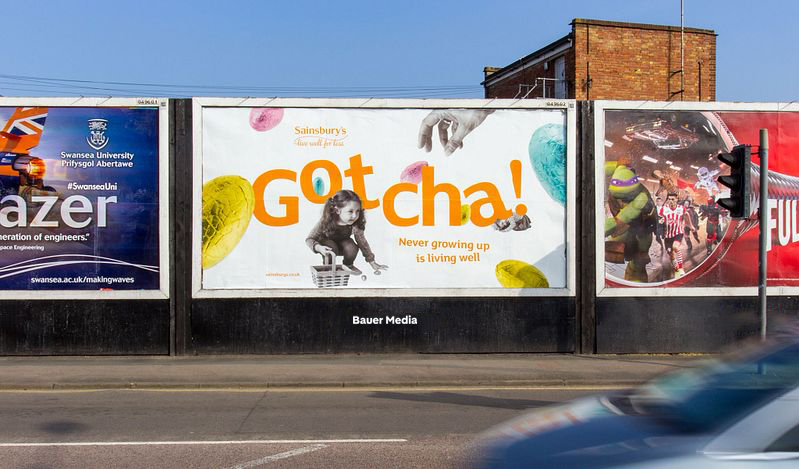 Sainsbury's ad campaign on a billboard