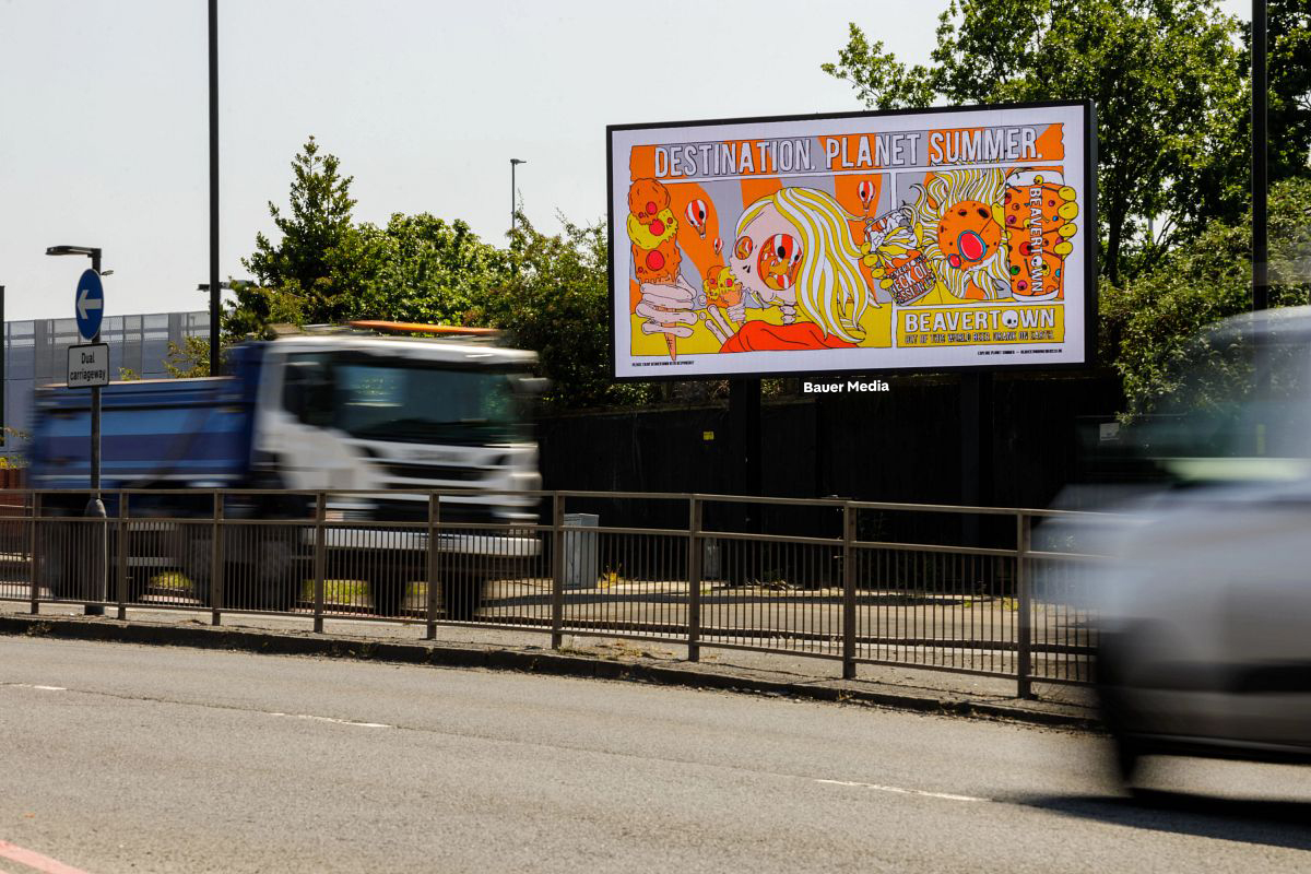 An beer campaign on a billboard