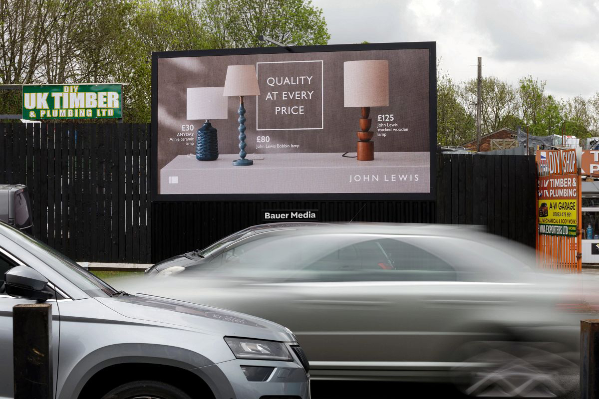 A John Lewis digital billboard campaign