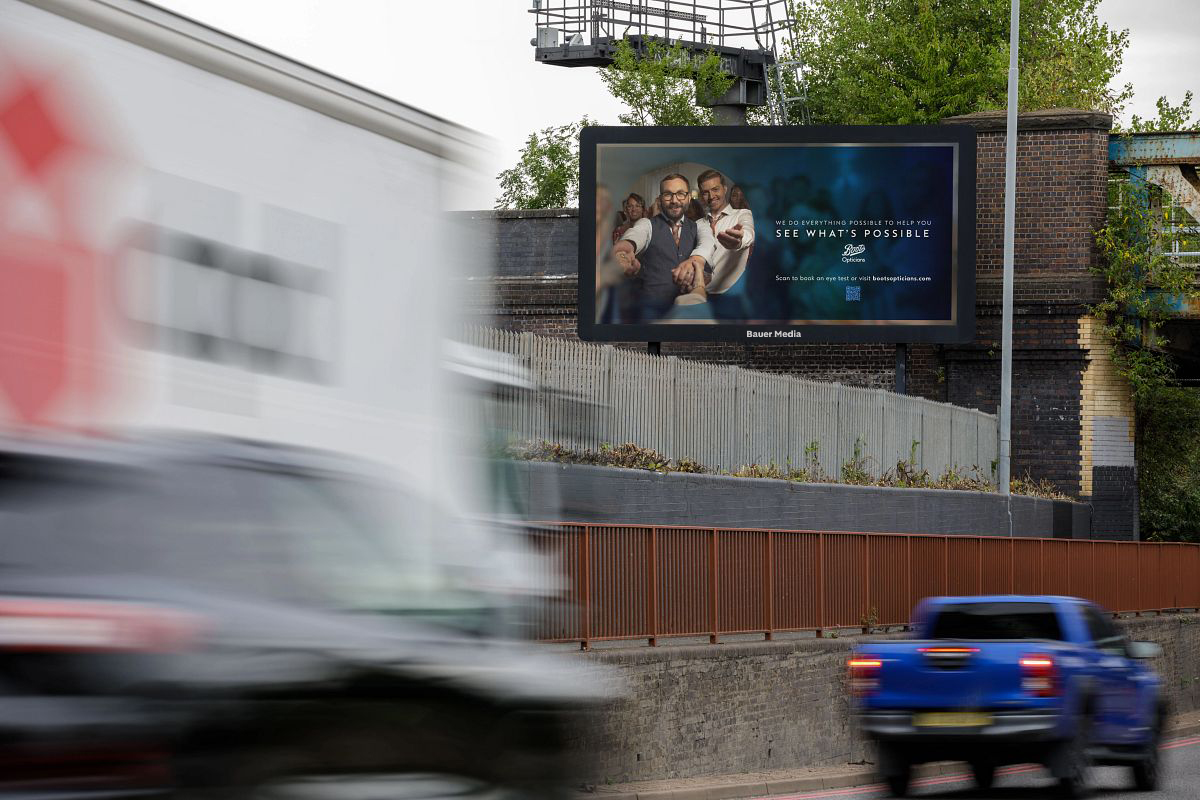 Boots advertising on a digital billboard
