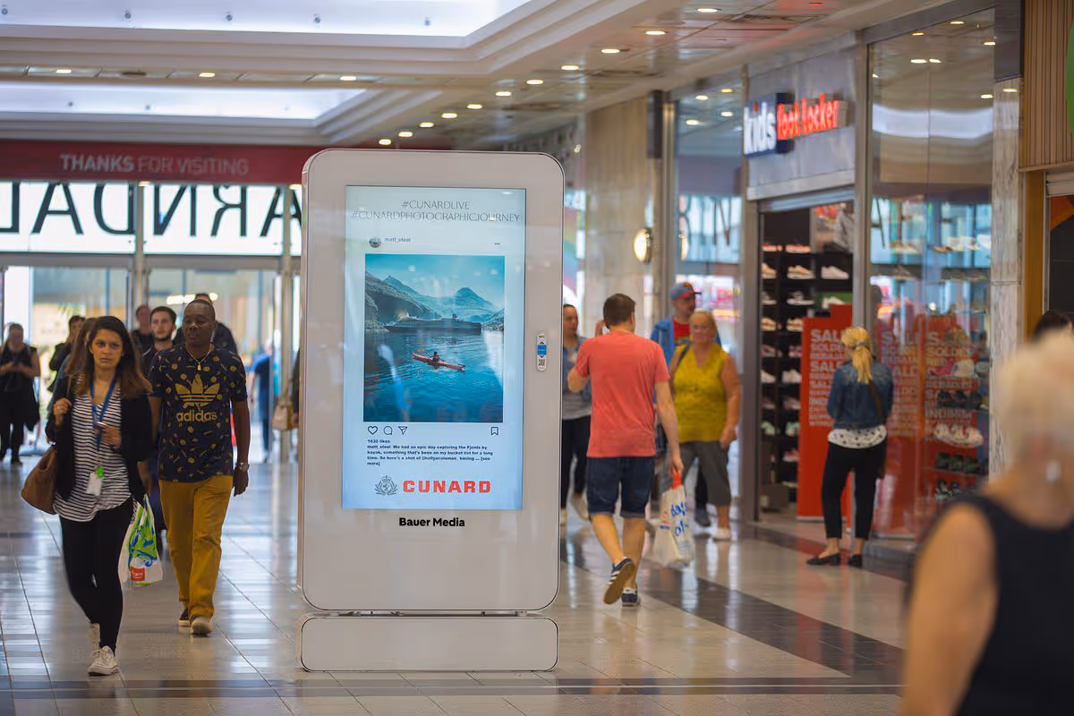 Shopping centre digital screen