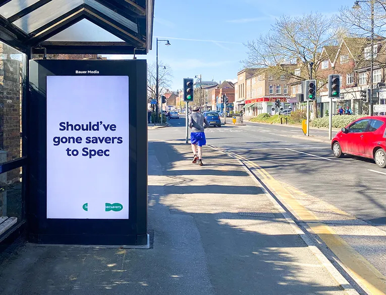 Specsaver's bus stop poster campaign