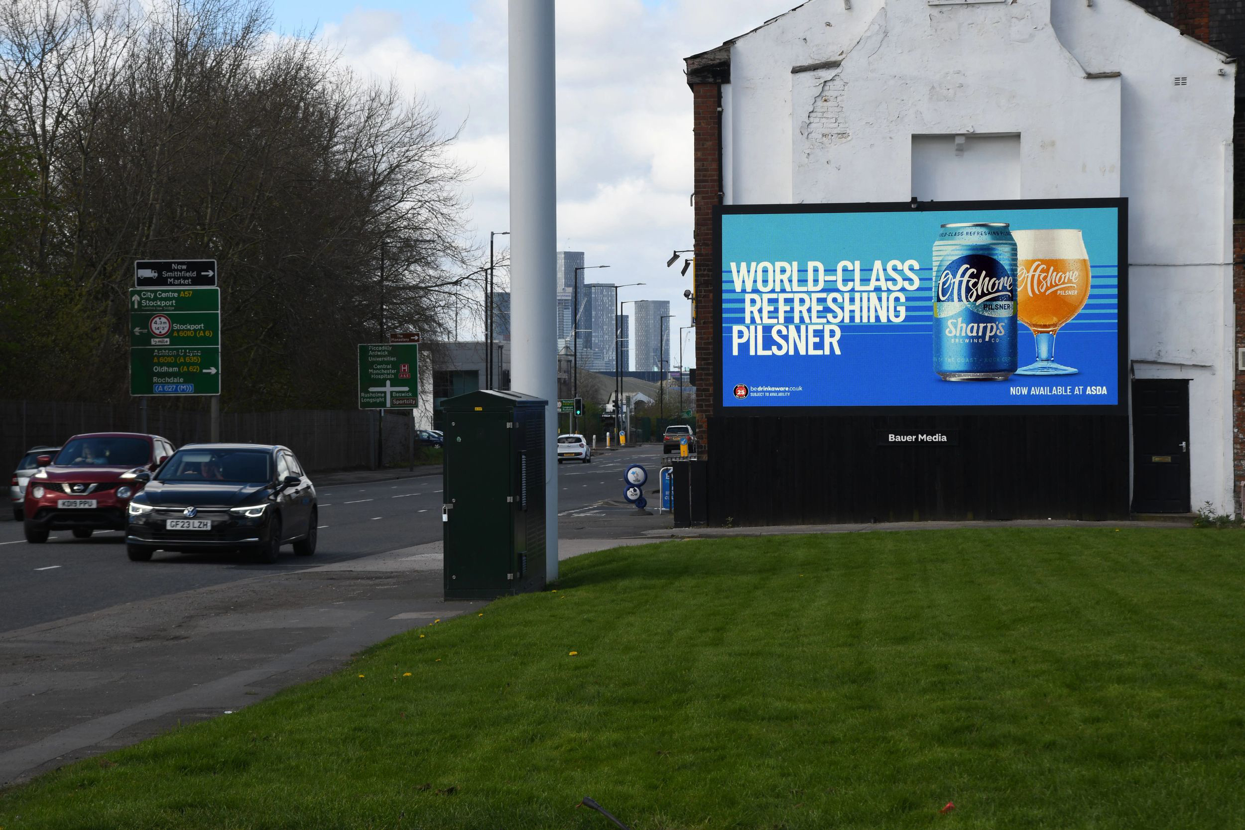 A digital billboard ad campaign in Manchester