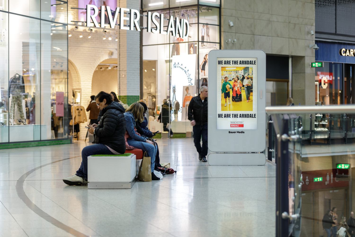 Digital screen inside the Manchester Arndale shopping centre