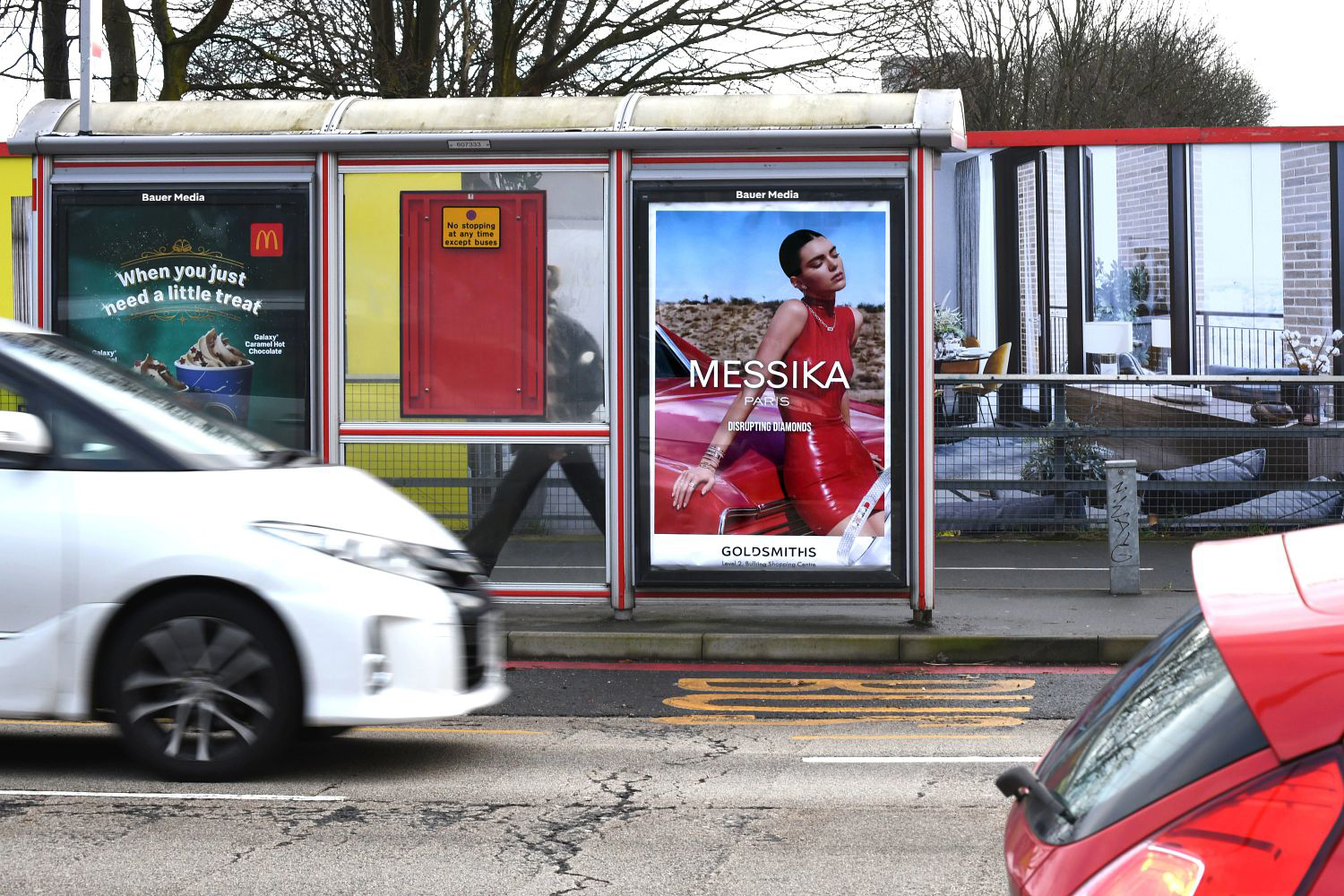 Messika ad campaign displaying on a bus stop poster