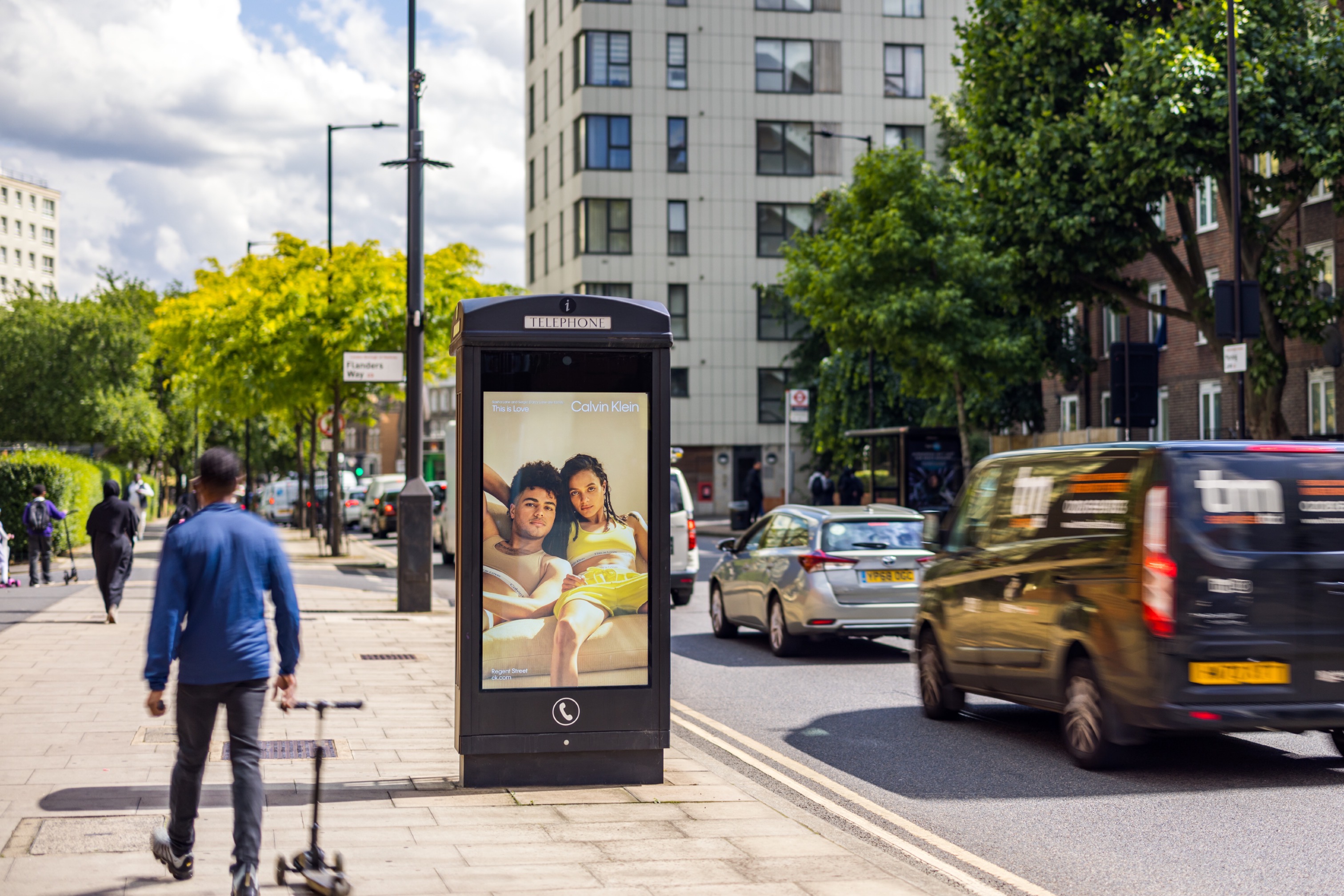 Calvin Klein This is Love Campaign on OOH Telephone Box