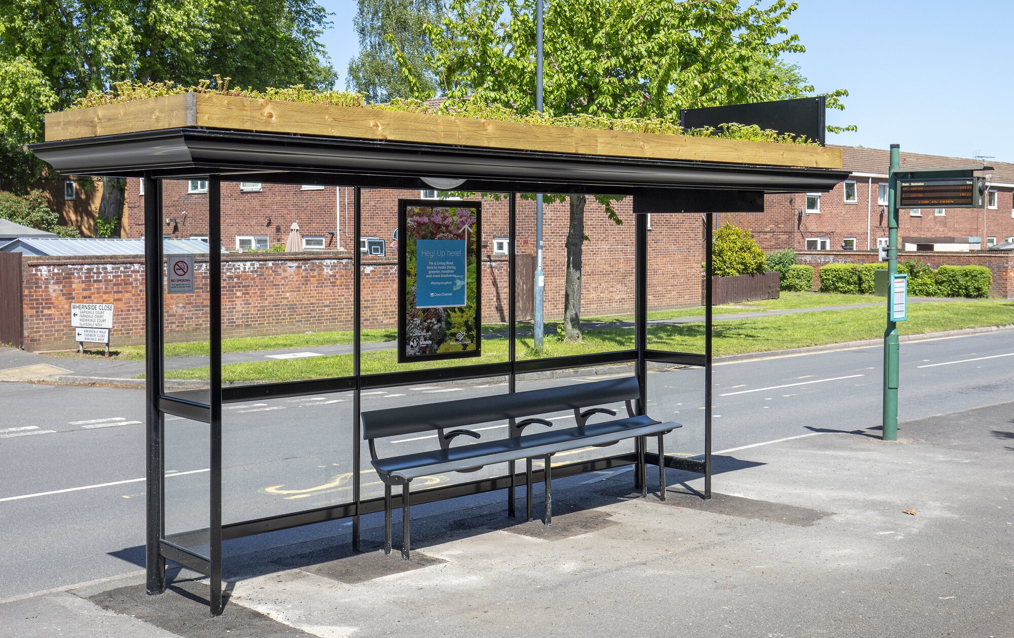 A Living Roof bus shelter in Derby