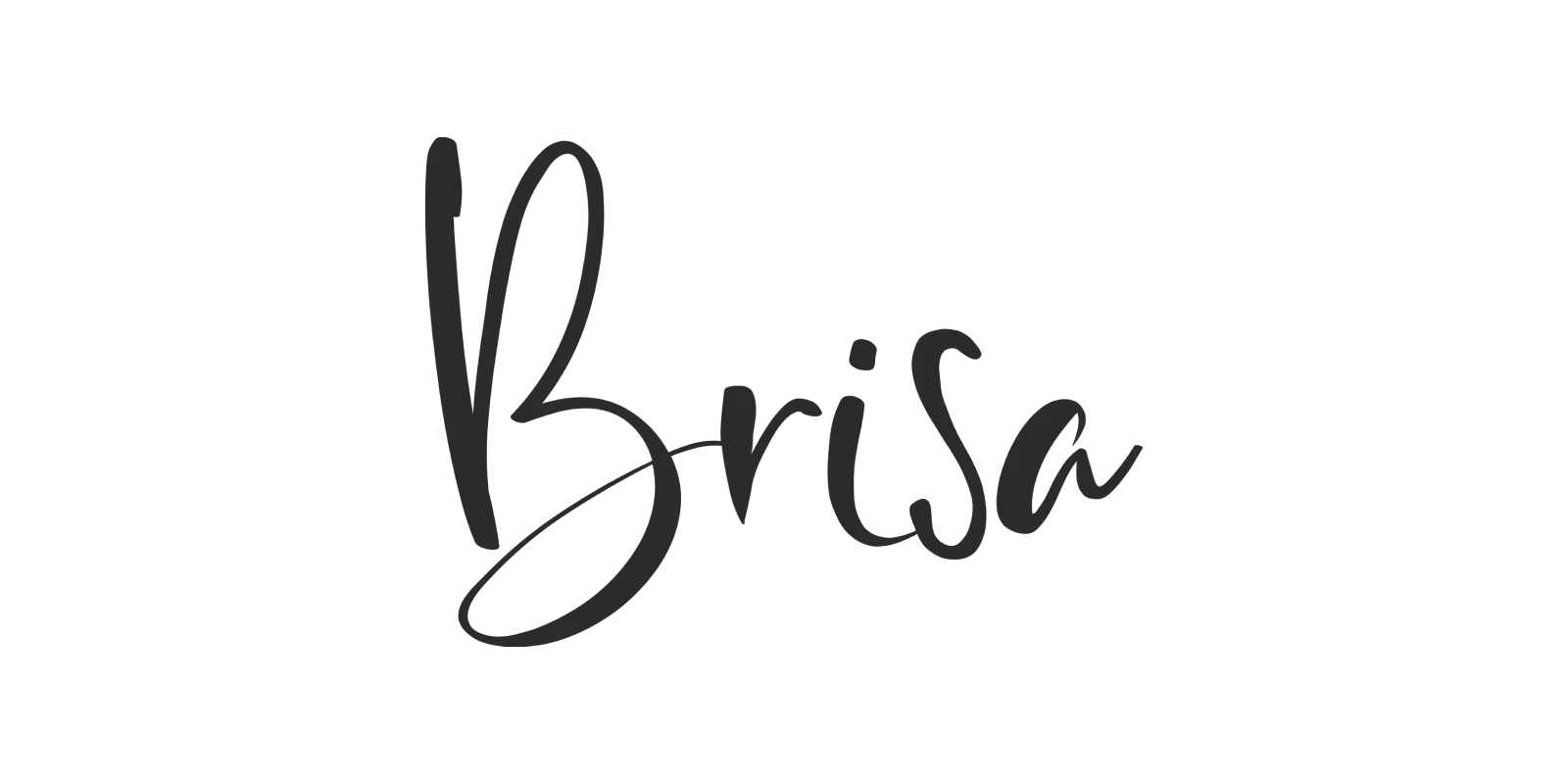 Texte manuscrit qui dit « Brisa » en noir sur fond transparent.