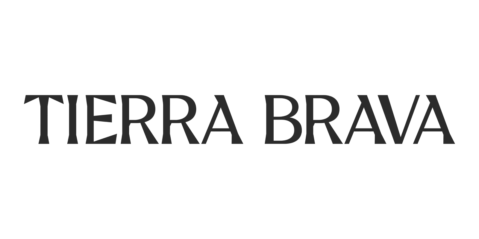 Logo en texte noir indiquant Tierra Brava sur fond blanc.