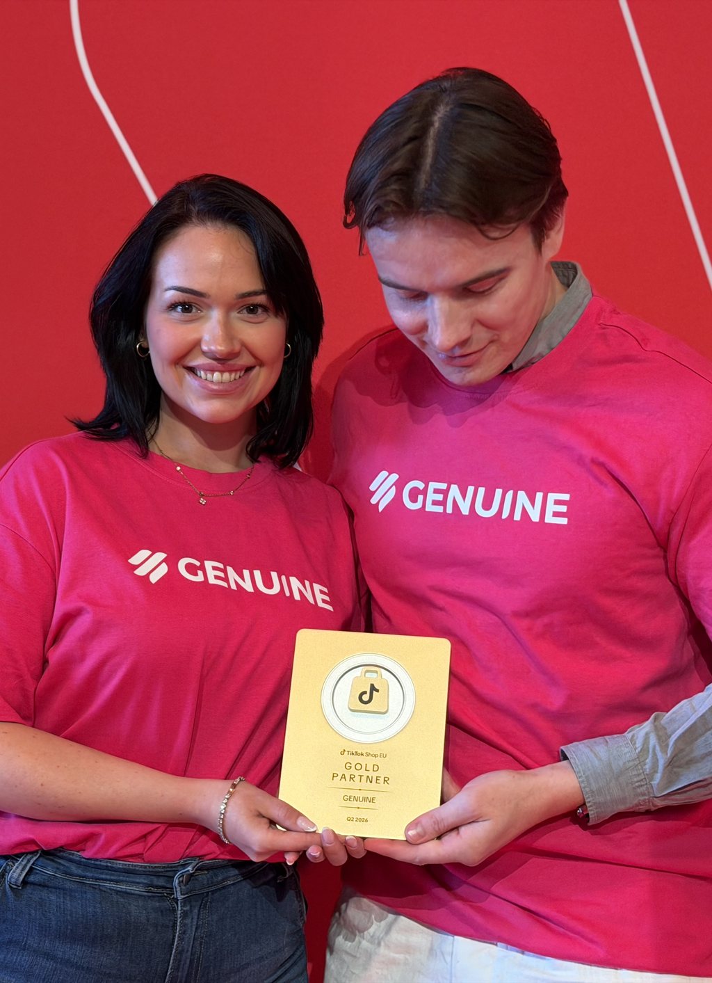 GENUINE team members with the TikTok Shop Gold Partner award