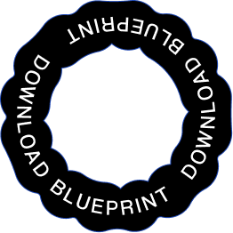 Circular smoke ring illustration with 'DOWNLOAD BLUEPRINT' around the perimeter.