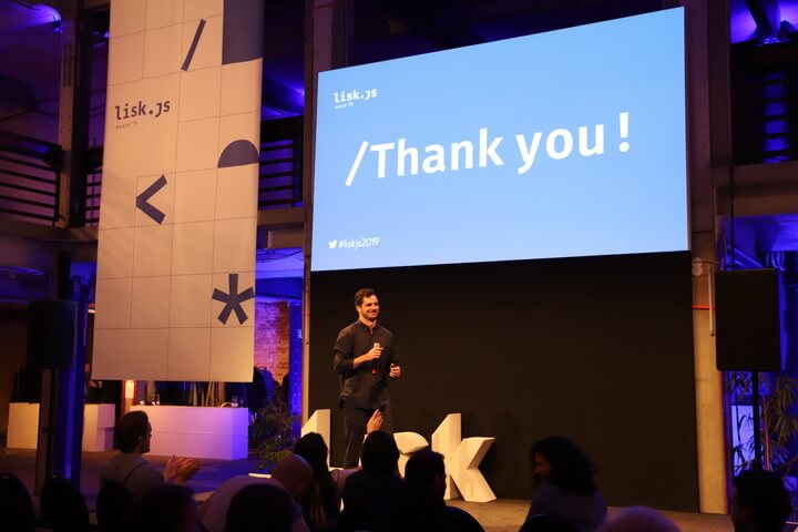 Lisk.js, photo of closing keynote