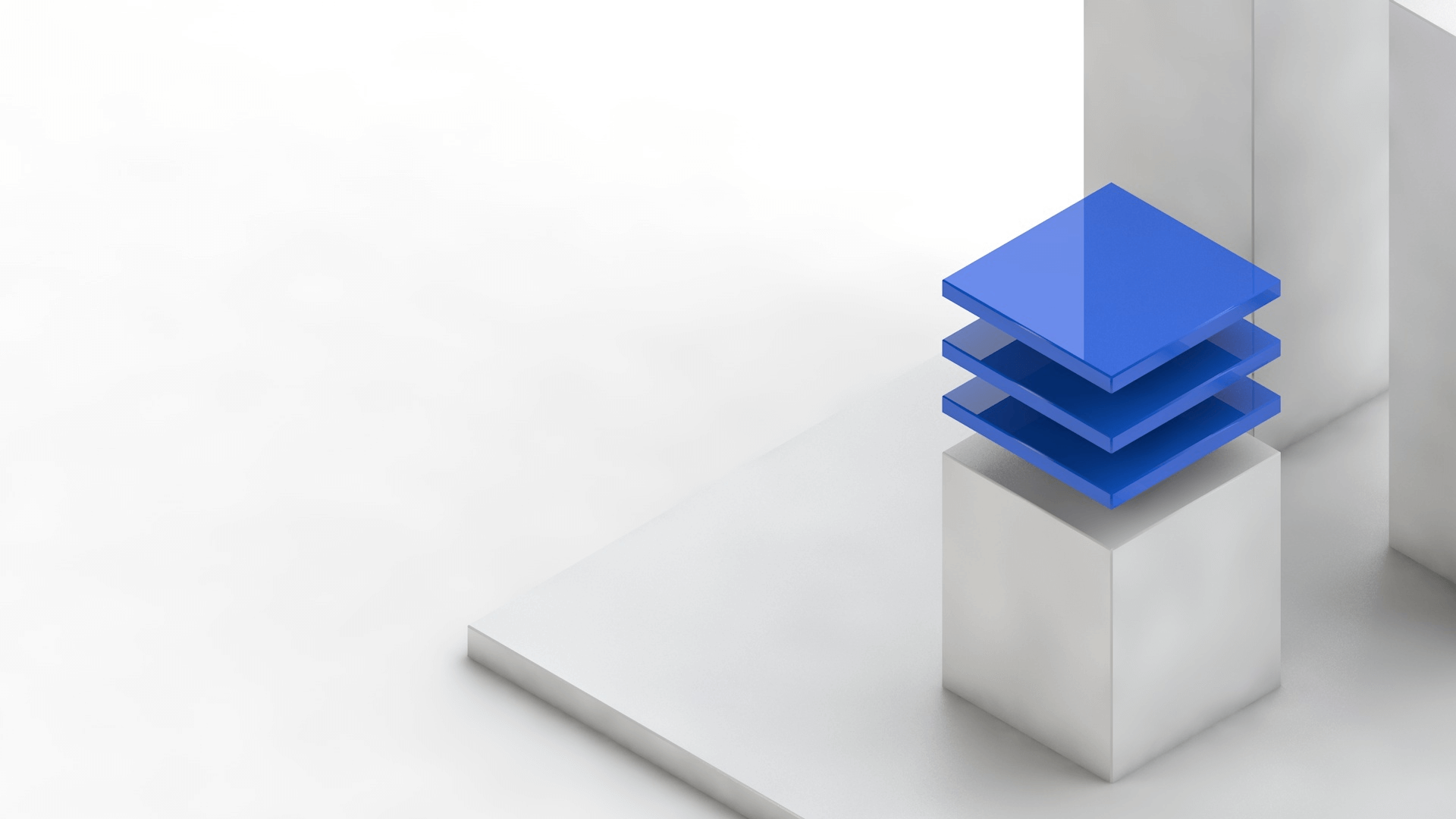 Chainlink Labs redesign, 3d visual style, smart contract close-up with layers in blue