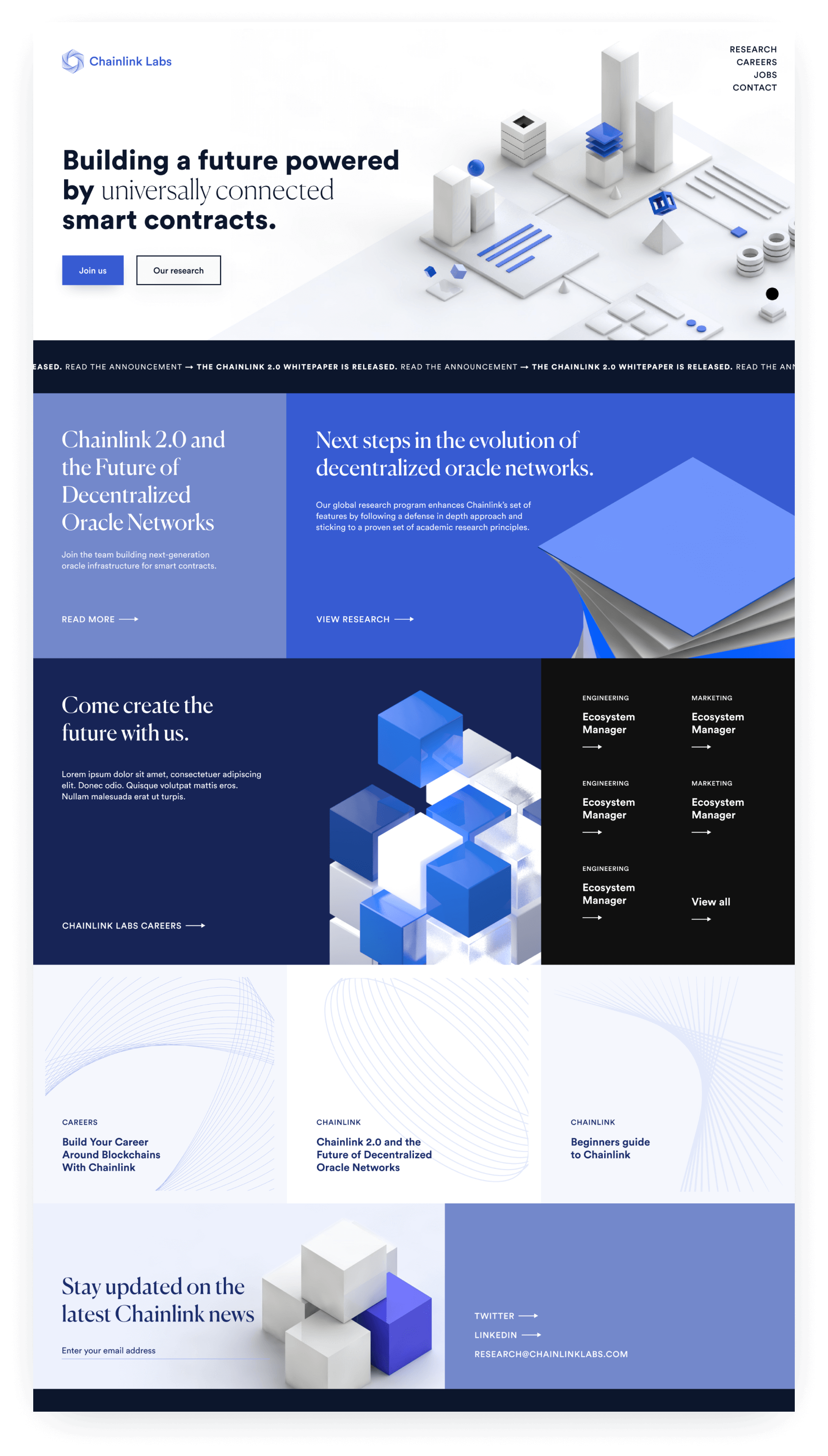 Chainlink Labs redesign, website exploration