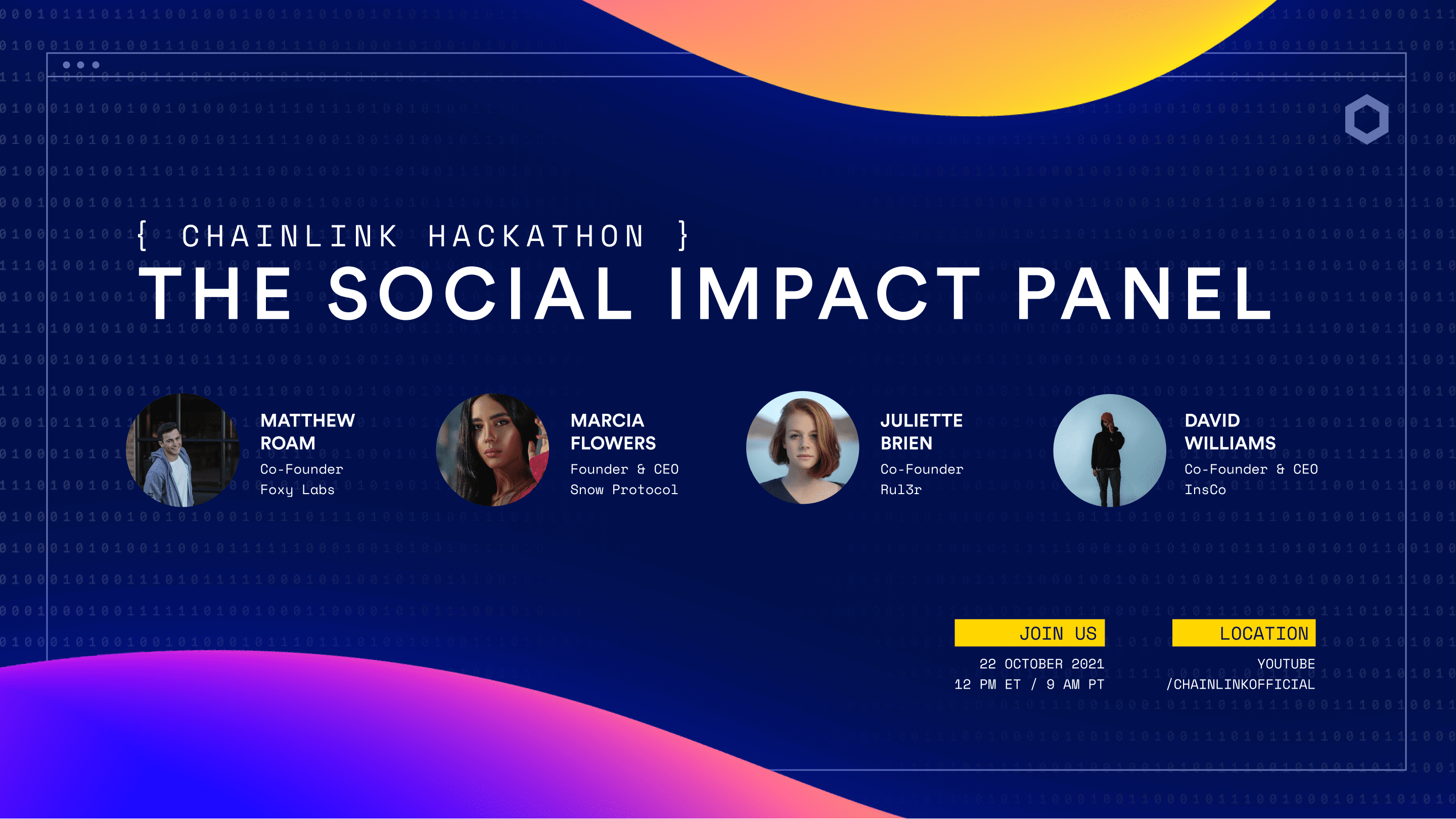 Chainlink Hackathon Fall 2021, panel card