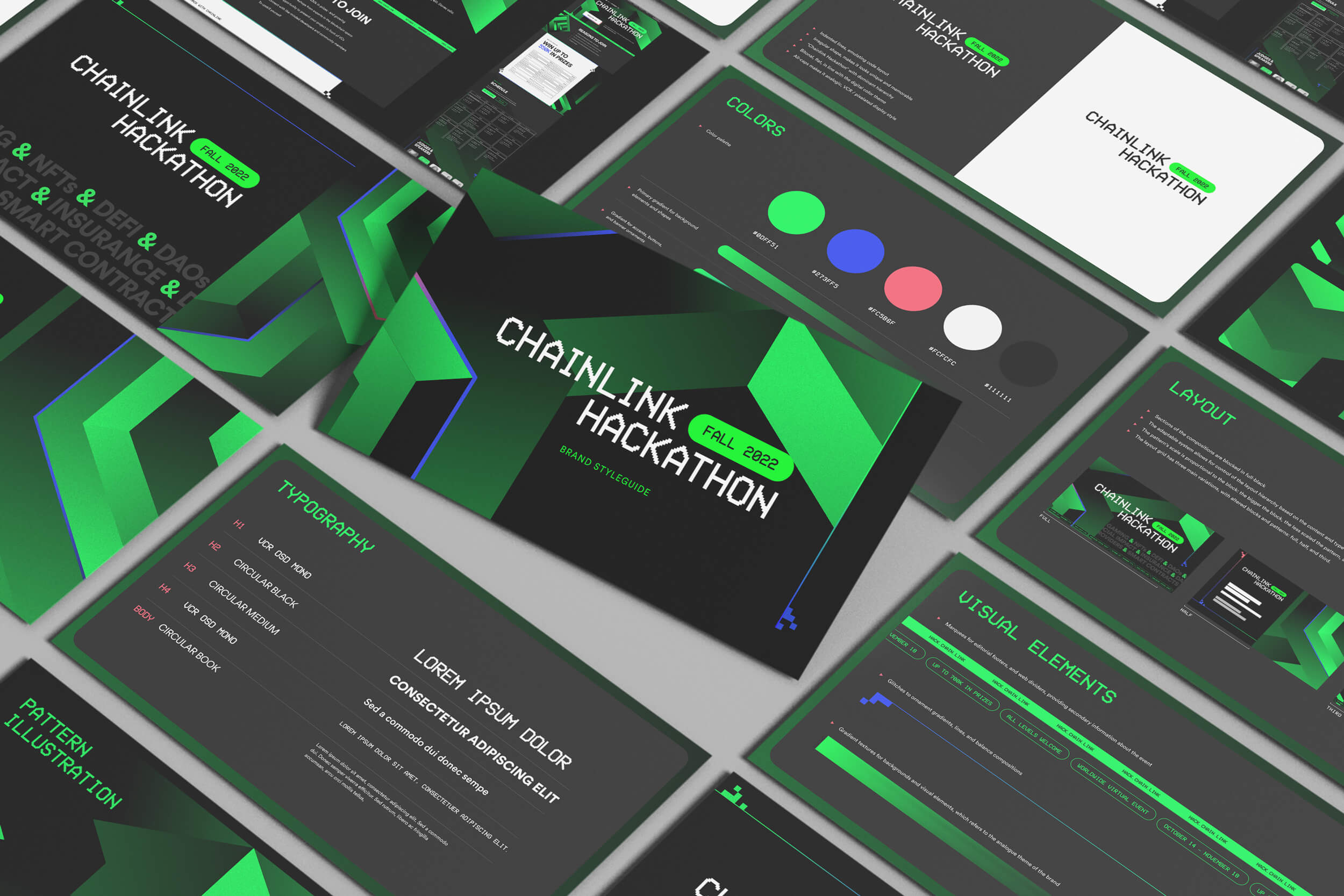 Chainlink Hackathon Fall 2022, brand overview mockup