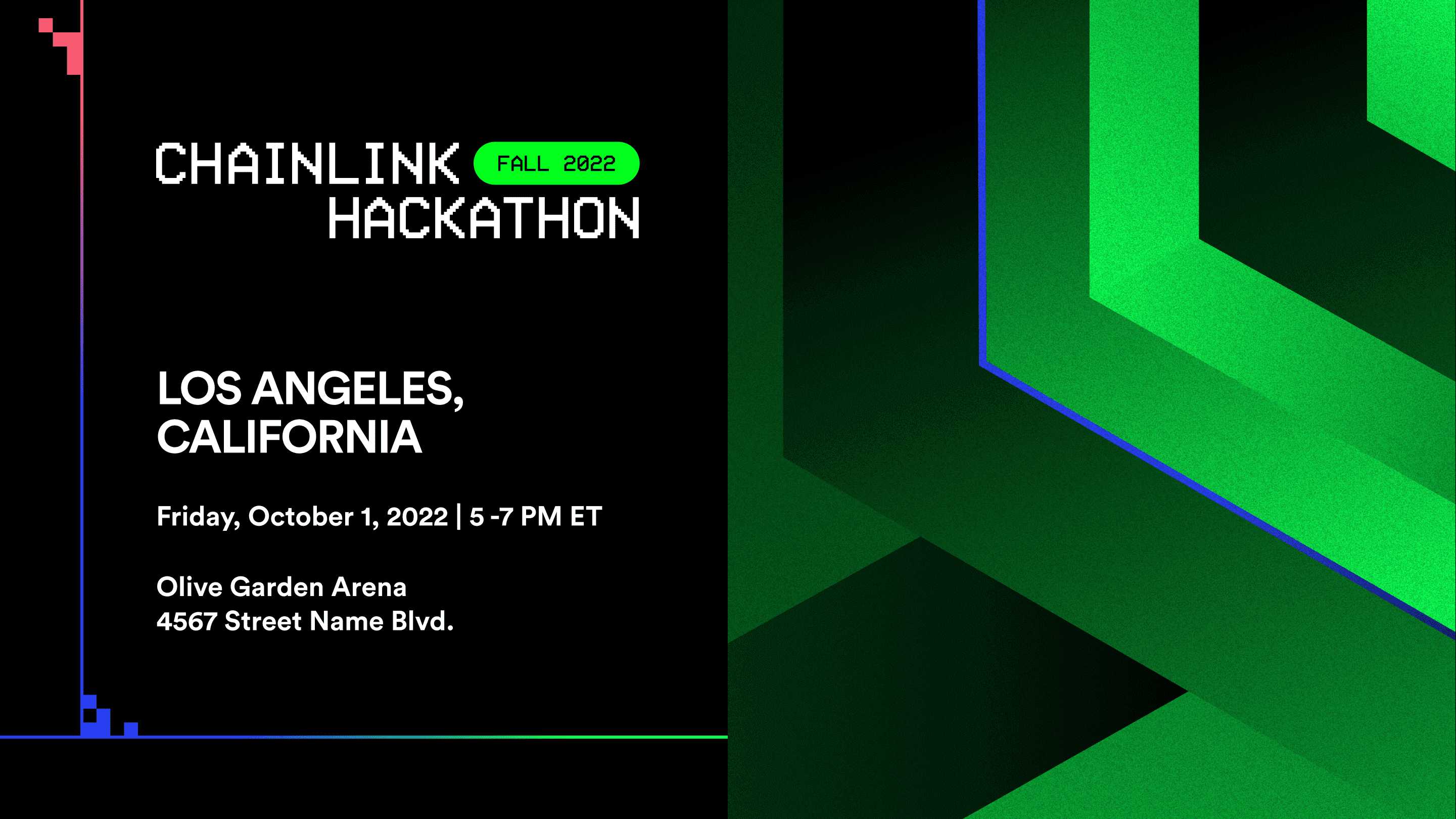 Chainlink Hackathon Fall 2022, watch party banner