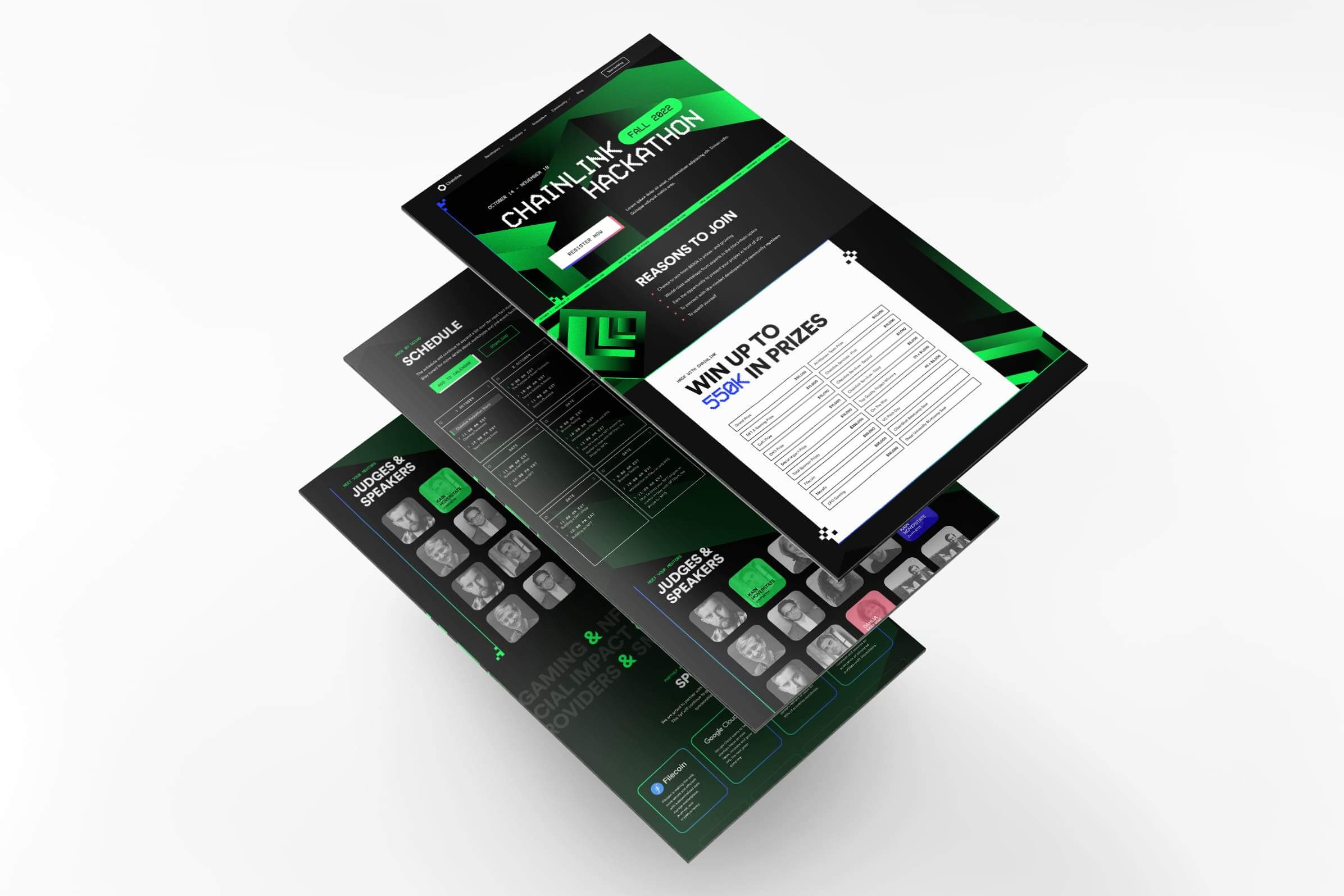 Chainlink Hackathon Fall 2022, website overview