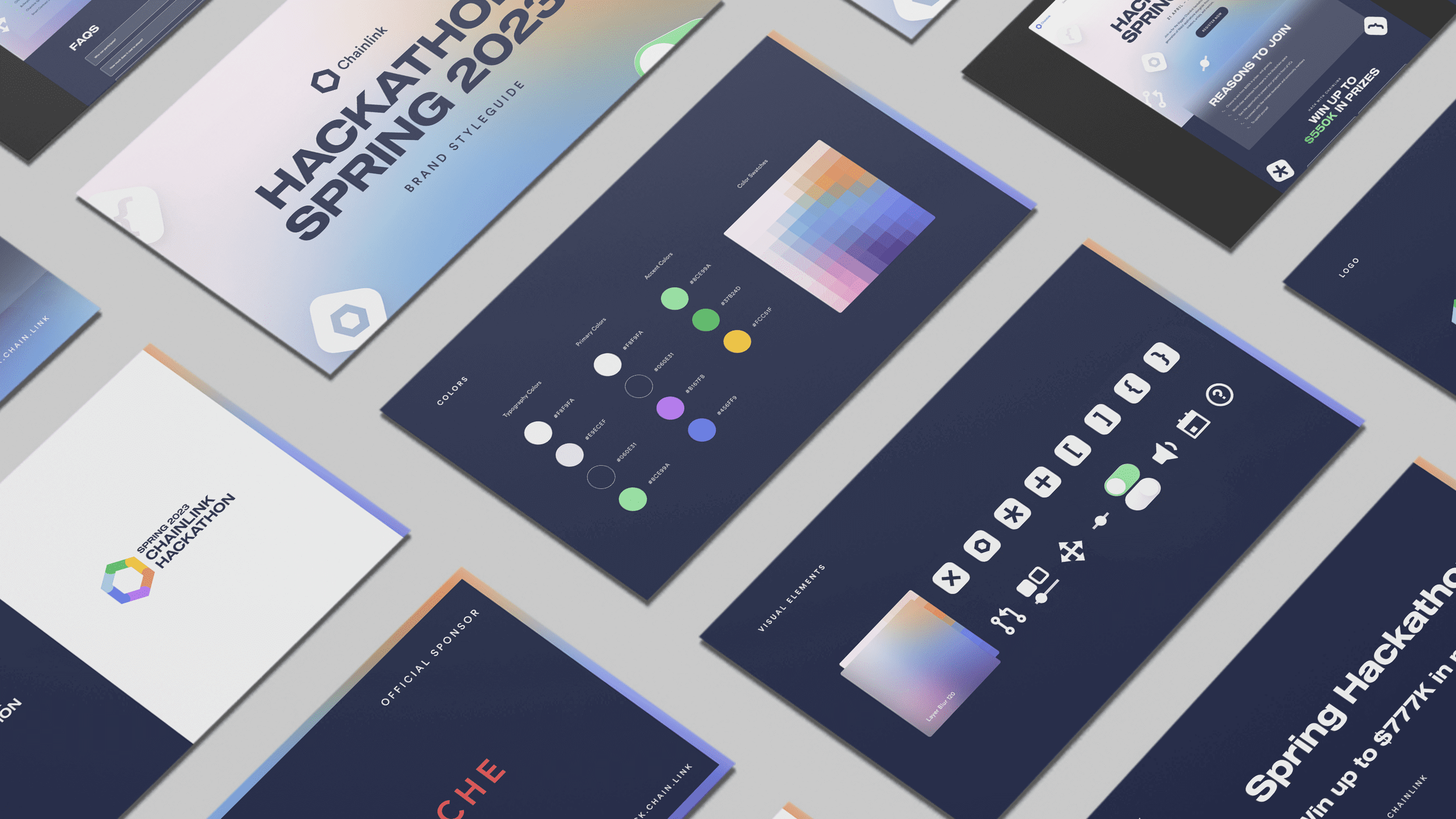 Chainlink Hackathon Spring 2023, brand style guide mockup