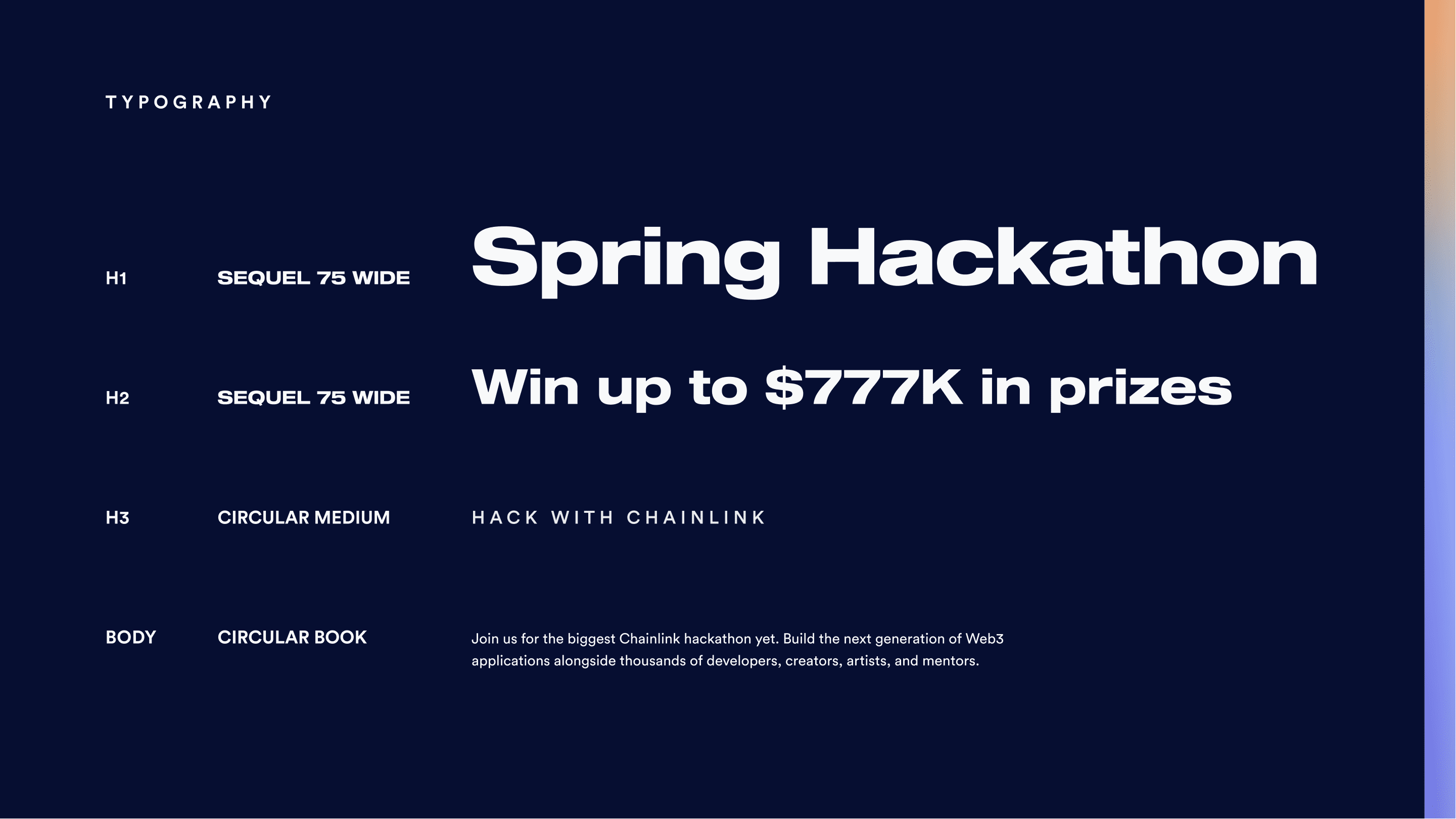 Chainlink Hackathon Spring 2023, typography