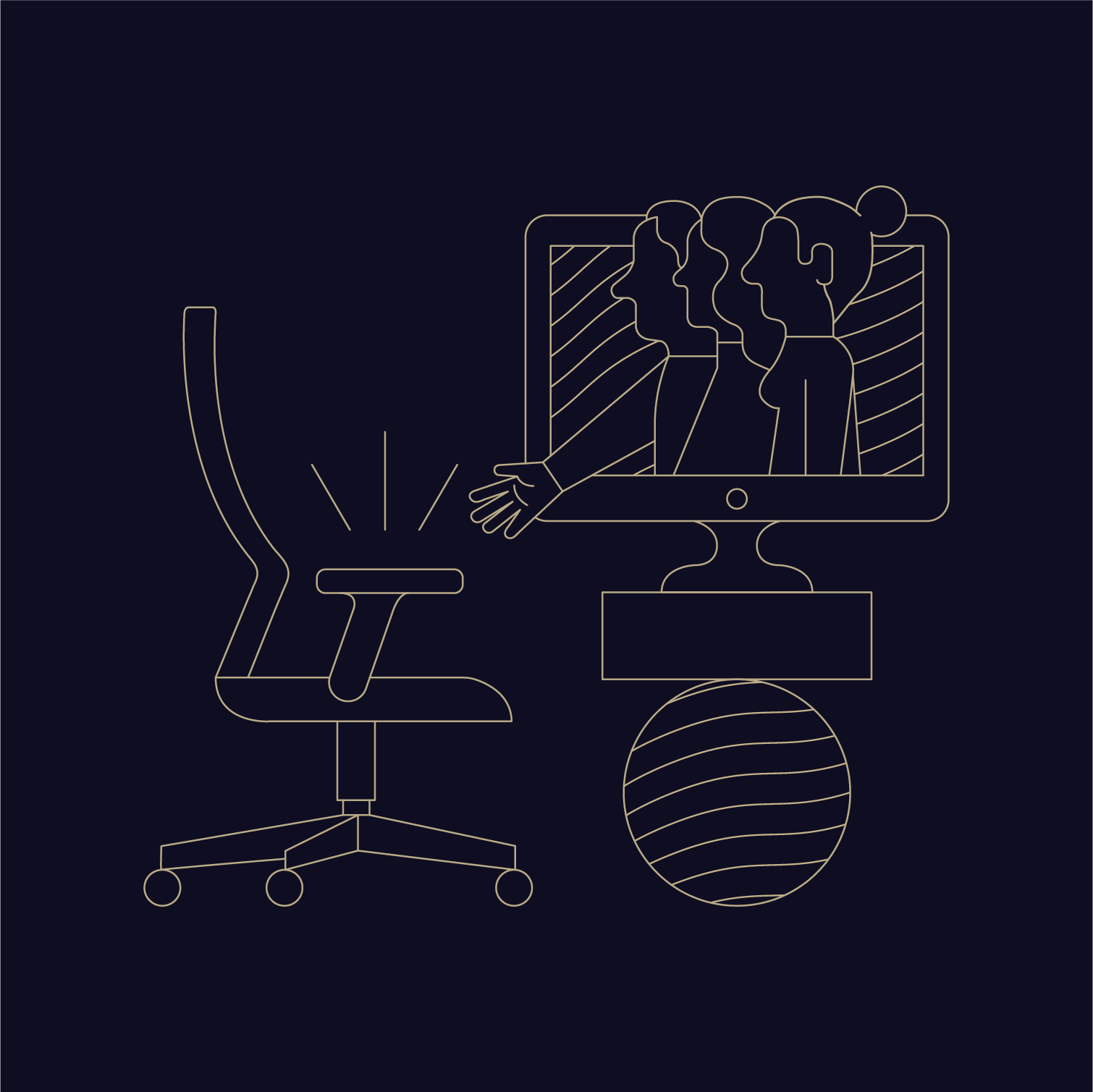 Lightcurve, illustration about a welcoming workplace