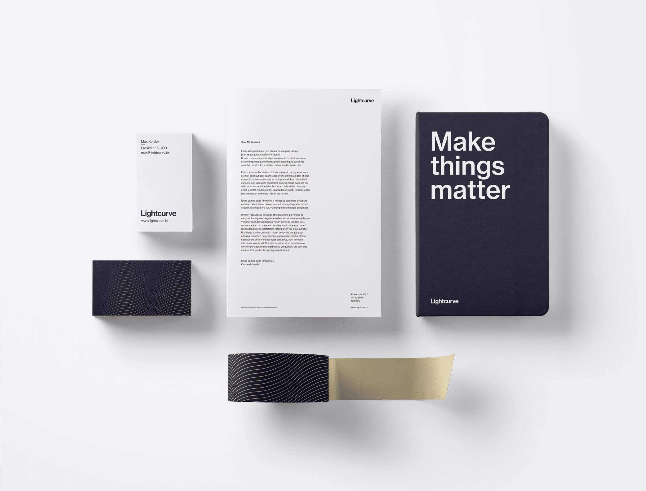 Lightcurve, stationery brand applications