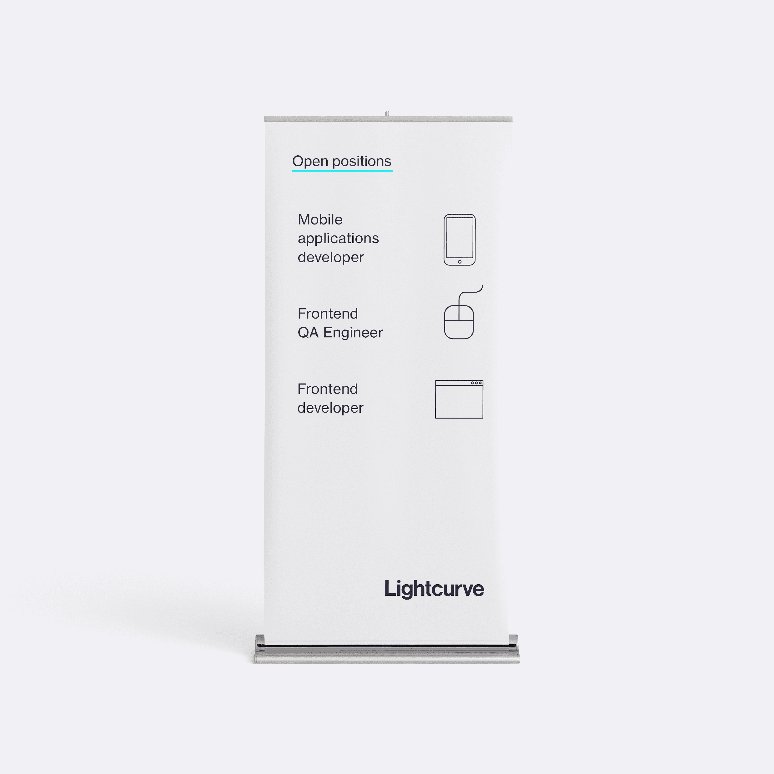 Lightcurve, back of rollup banner